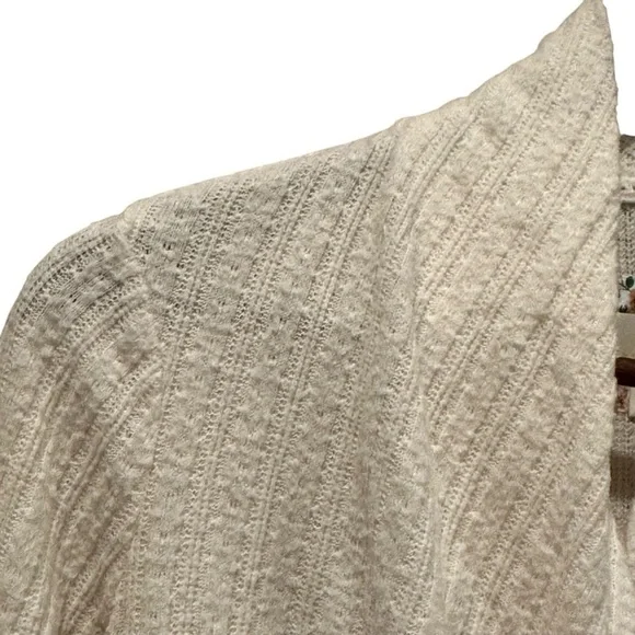 Maeve by Anthropologie Rafela Hacci Surplice Ivory Top Casual Cozy Size X Small - Picture 5 of 10